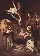 Caravaggio Nativity with St. Francis and St Lawrence oil painting