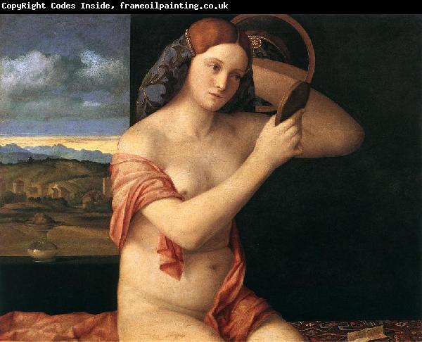 BELLINI, Giovanni Naked Young Woman in Front of the Mirror  dtdhg