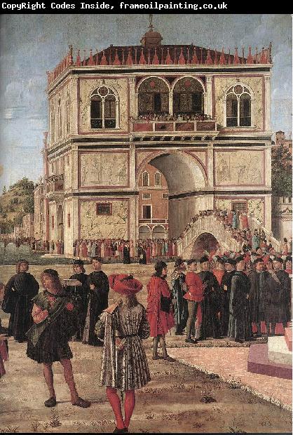 CARPACCIO, Vittore The Ambassadors Return to the English Court (detail) fdg