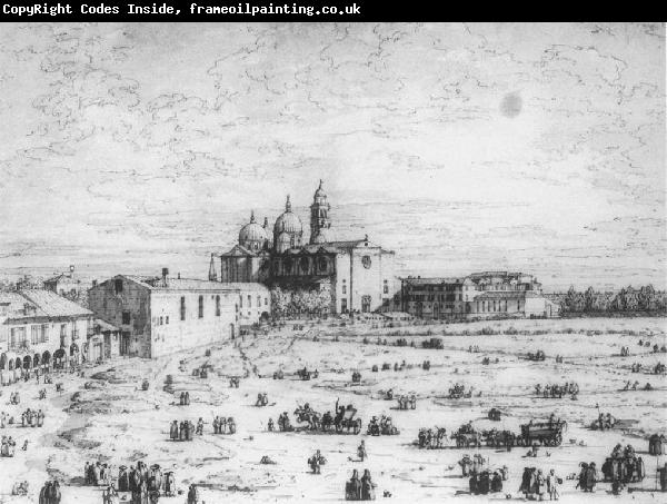 Canaletto Padua: The Prato della Valle with Santa Giustinia and the Church of Misericordia (sheet 1) df