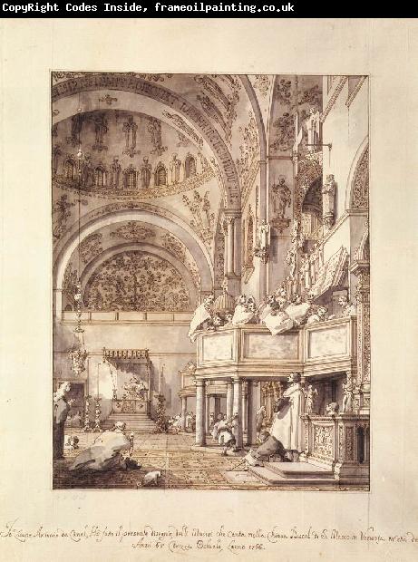 Canaletto San Marco: the Crossing and North Transept, with Musicians Singing df