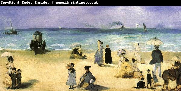 Edouard Manet On the Beach at Boulogne