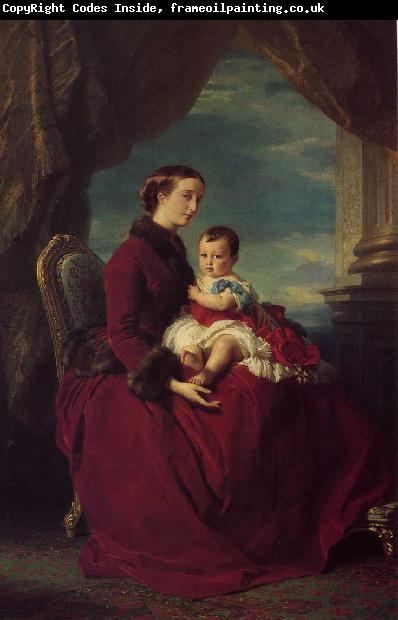 Franz Xaver Winterhalter The Empress Eugenie Holding Louis Napoleon, the Prince Imperial on her Knees