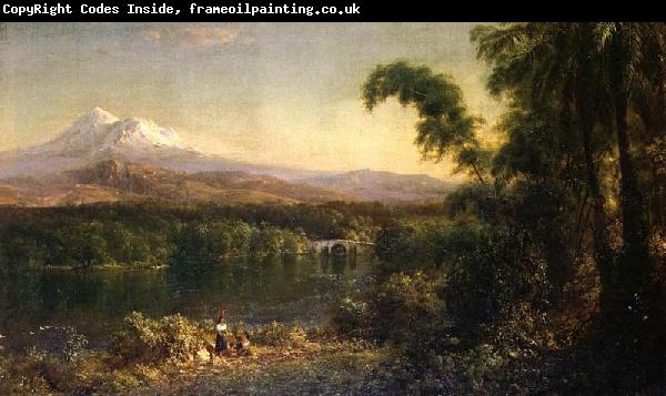 Frederic Edwin Church Figures in an Ecuadorian Landscape