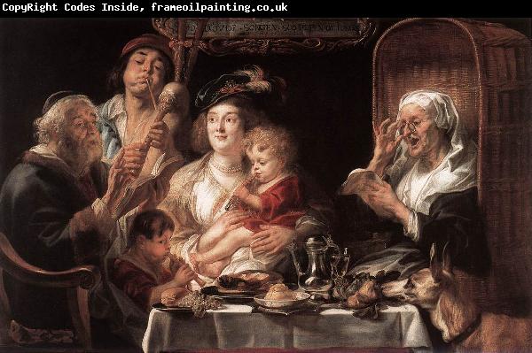 JORDAENS, Jacob As the Old Sang the Young Play Pipes dy