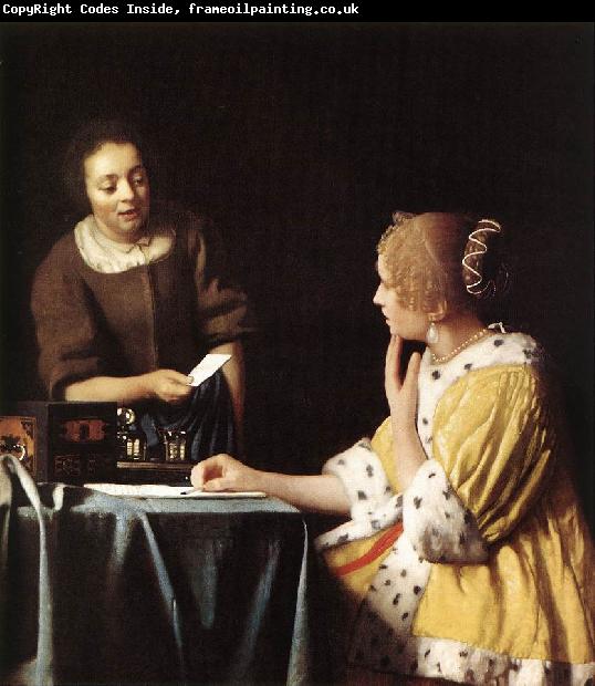 Jan Vermeer Lady with Her Maidservant Holding a Letter