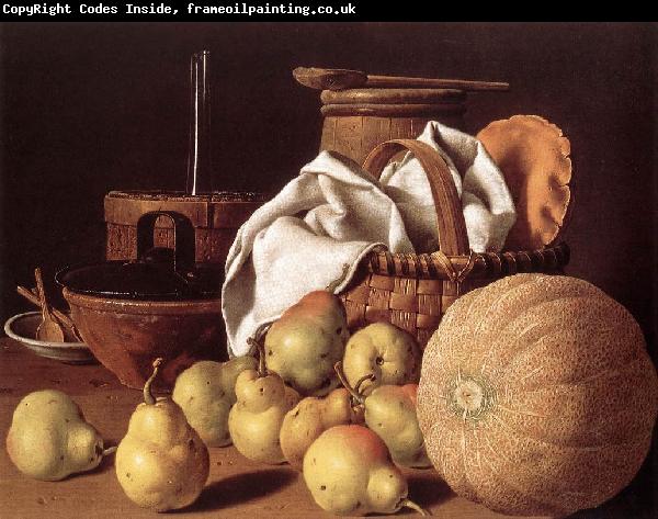 MELeNDEZ, Luis Still-life with Melon and Pears sg