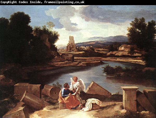 Nicolas Poussin Landscape with St Matthew and the Angel