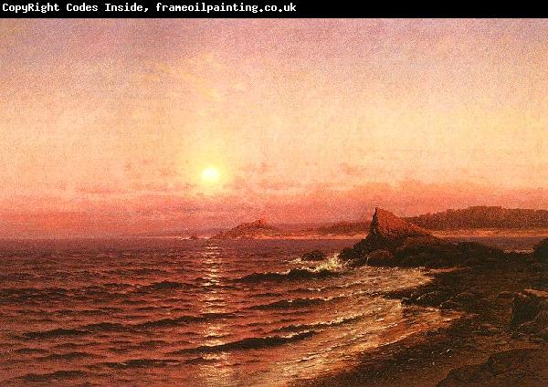 Raymond D Yelland Moonrise Over Seacoast at Pacific Grove