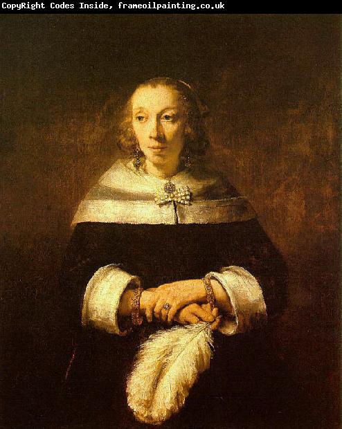 Rembrandt Portrait of a Lady with an Ostrich Feather Fan