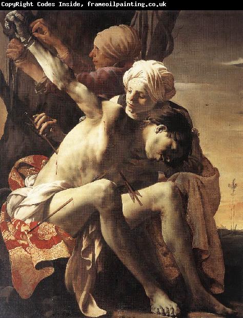 TERBRUGGHEN, Hendrick St Sebastian Tended by Irene and her Maid rt