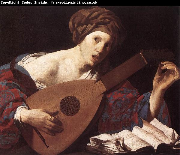 TERBRUGGHEN, Hendrick Woman Playing the Lute dsru