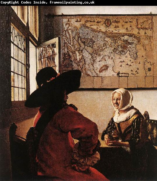 VERMEER VAN DELFT, Jan Officer with a Laughing Girl