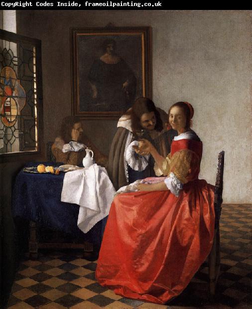 VERMEER VAN DELFT, Jan A Lady and Two Gentlemen t