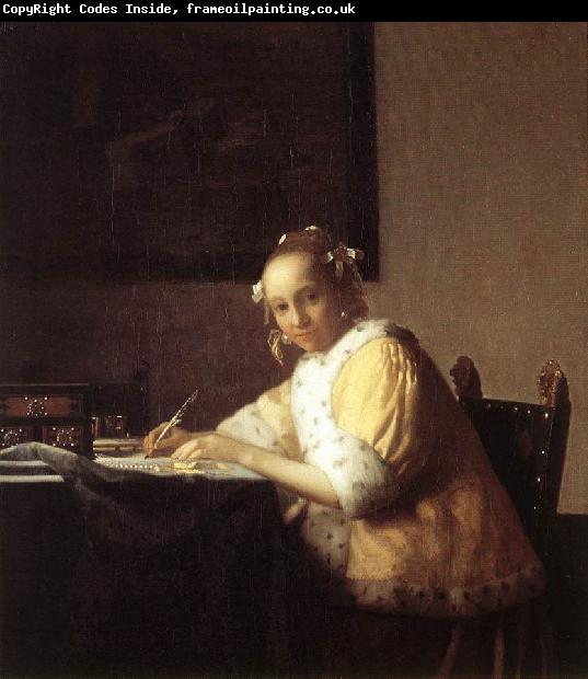 VERMEER VAN DELFT, Jan A Lady Writing a Letter qr