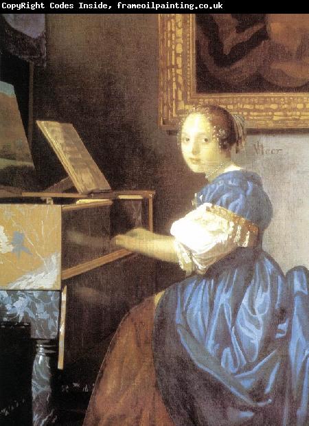 VERMEER VAN DELFT, Jan Lady Seated at a Virginal (detail) aer