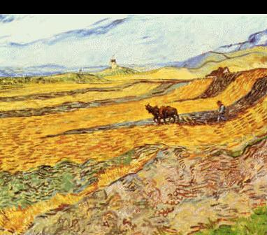 Vincent Van Gogh Enclosed Field With Ploughman