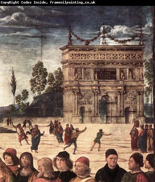 PERUGINO, Pietro Christ Handing the Keys to St. Peter (detail) as