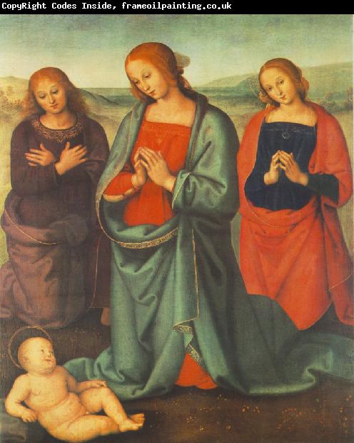 PERUGINO, Pietro Madonna with Saints Adoring the Child a