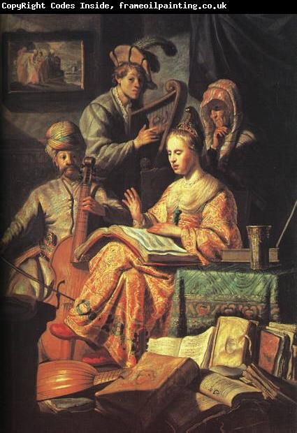 REMBRANDT Harmenszoon van Rijn The Music Party  dhd