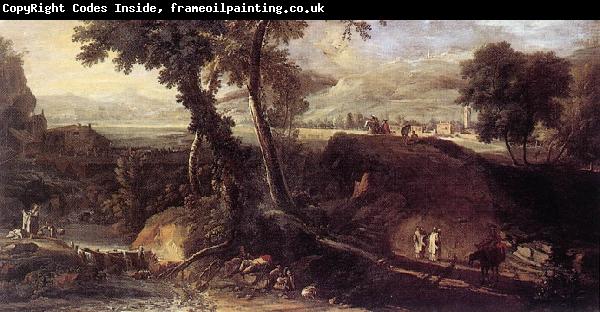 RICCI, Marco Landscape with Washerwomen fdu