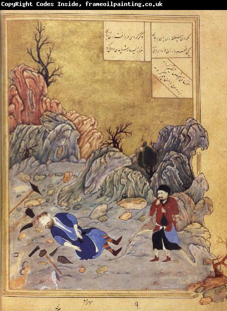 Bihzad The suicide of the artist Farhad,forbidden union with the lovely Shirin