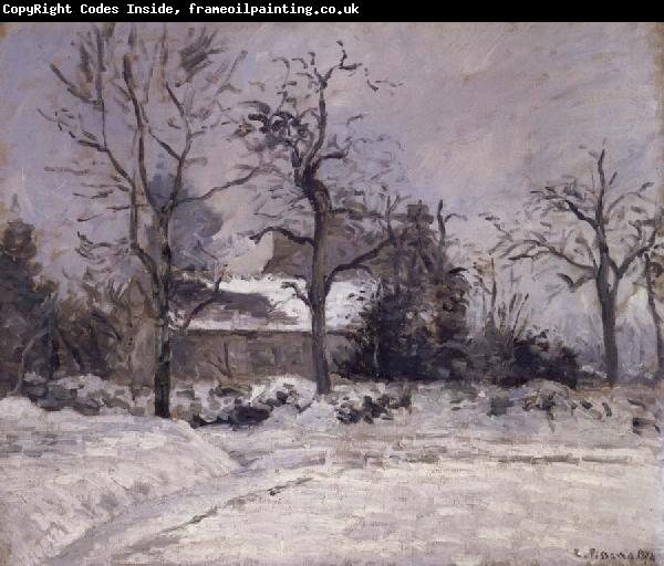 Camille Pissarro Piette-s house,Montfoucault in the snwo