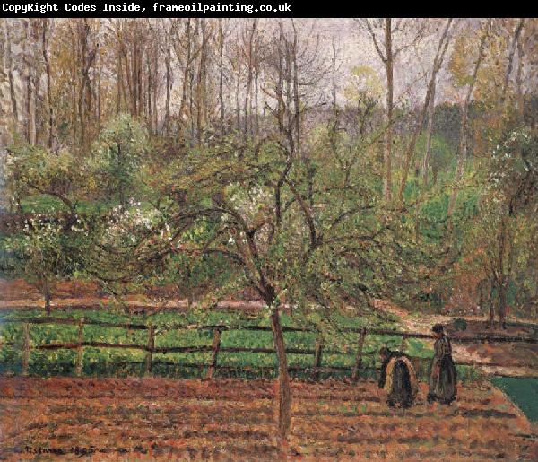 Camille Pissarro Springtime,grey weather,Eragny