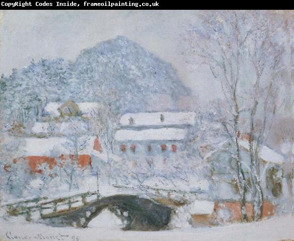 Claude Monet Sandviken Village in the Snow