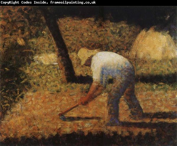 Georges Seurat The Peasant Hoe Soil