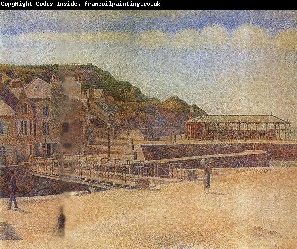 Georges Seurat The Bridge of Port en bessin and Seawall