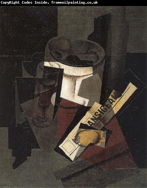 Juan Gris The still life having newspaper