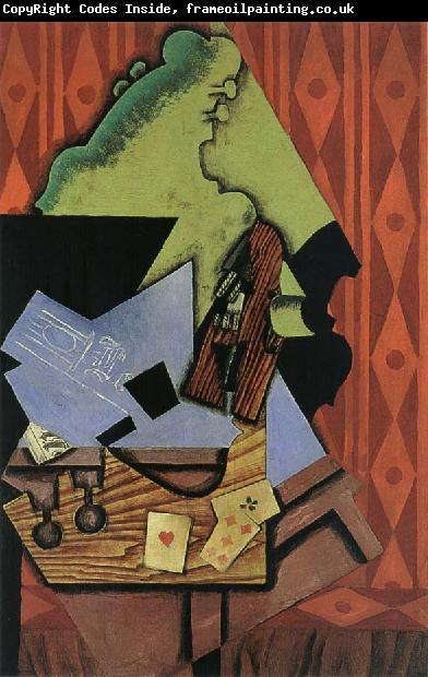 Juan Gris The Fiddle and playing card on the table