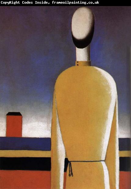 Kasimir Malevich The Half-length wear a yellow shirt