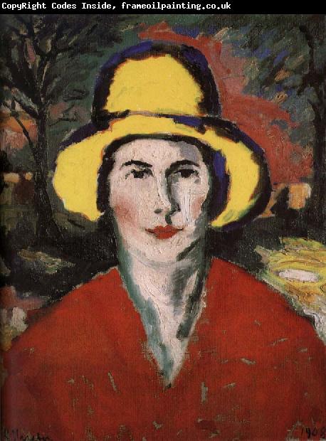 Kasimir Malevich The Woman wear the hat in yellow