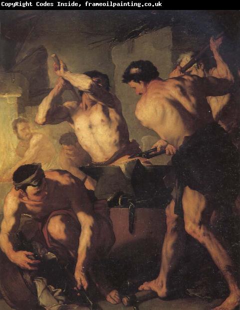 Luca  Giordano The Forge of Vulcan