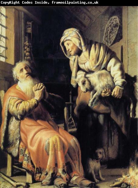 REMBRANDT Harmenszoon van Rijn Tobit Accuses Anna of Stealing the Kid