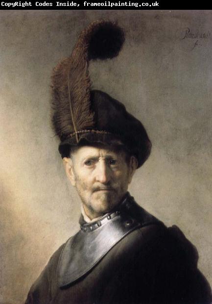 REMBRANDT Harmenszoon van Rijn Man in a Plumed Hat and Gorget