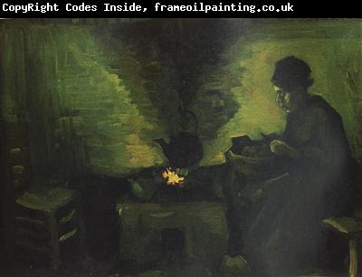 Vincent Van Gogh Peasant Woman by the Fireplace (nn04)