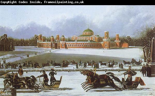 unknow artist Sleigh Races in the Petrovsky Park