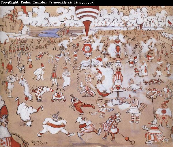 James Ensor White and Red Clowns Evolving