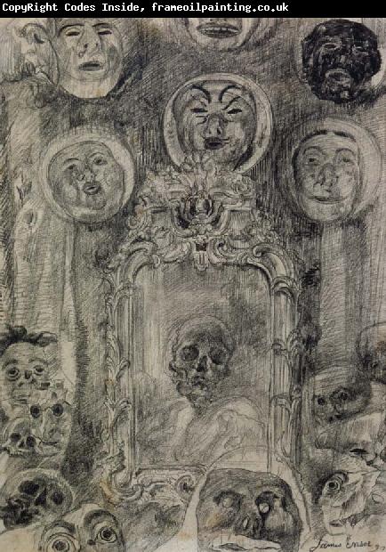 James Ensor Mirror with Skeleton or The Devil-s Mirror