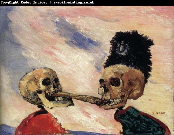 James Ensor Skeletons Fighting Over a Pickled Herring