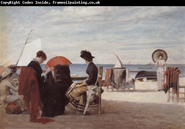 Jules Aviat Beach Scene,Trouville