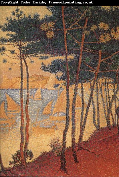 Paul Signac Sail boat and pine