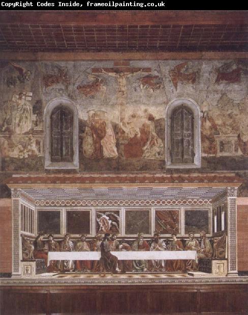 Francesco del Castagno Last supper and above resurrection