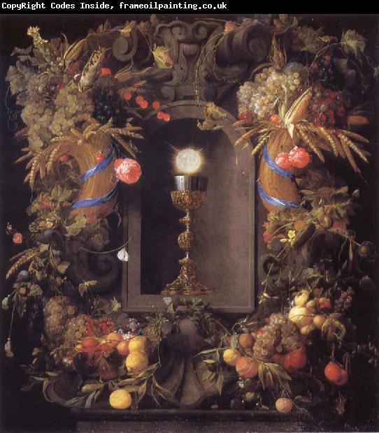 Jan Davidsz. de Heem Chalice and the host,surounded by garlands of fruit