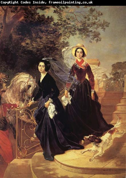 Karl Briullov Portrait of The Shishmariov sisters,Olga and Alexandra