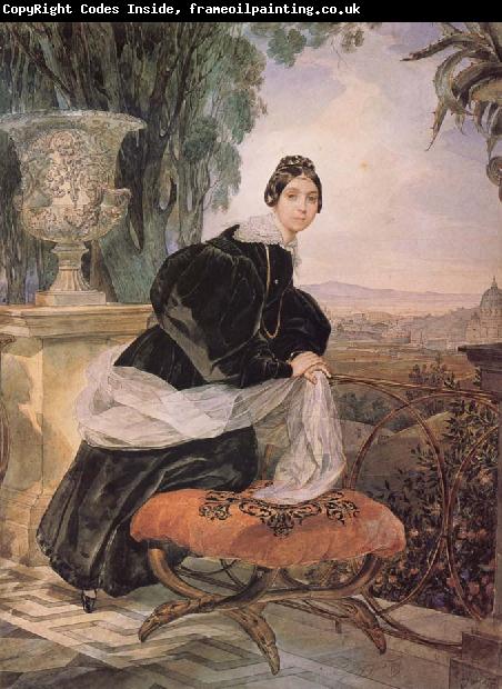 Karl Briullov Princess yelizaveta Saltykova on a balcony