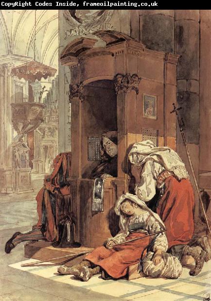 Karl Briullov Confession of an italian woman